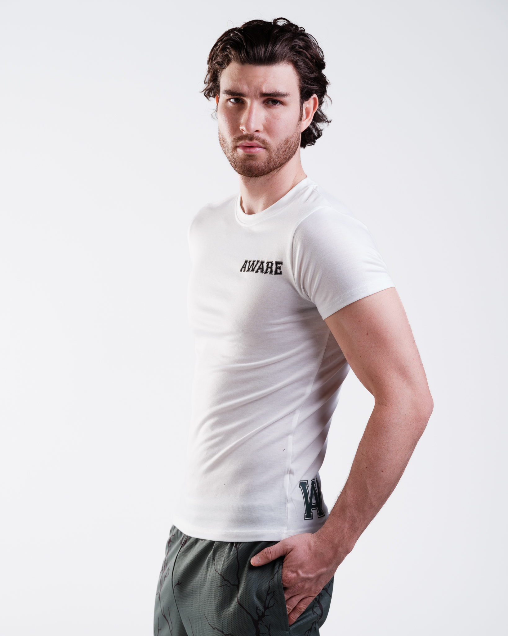 AWARE Fitted Tee White