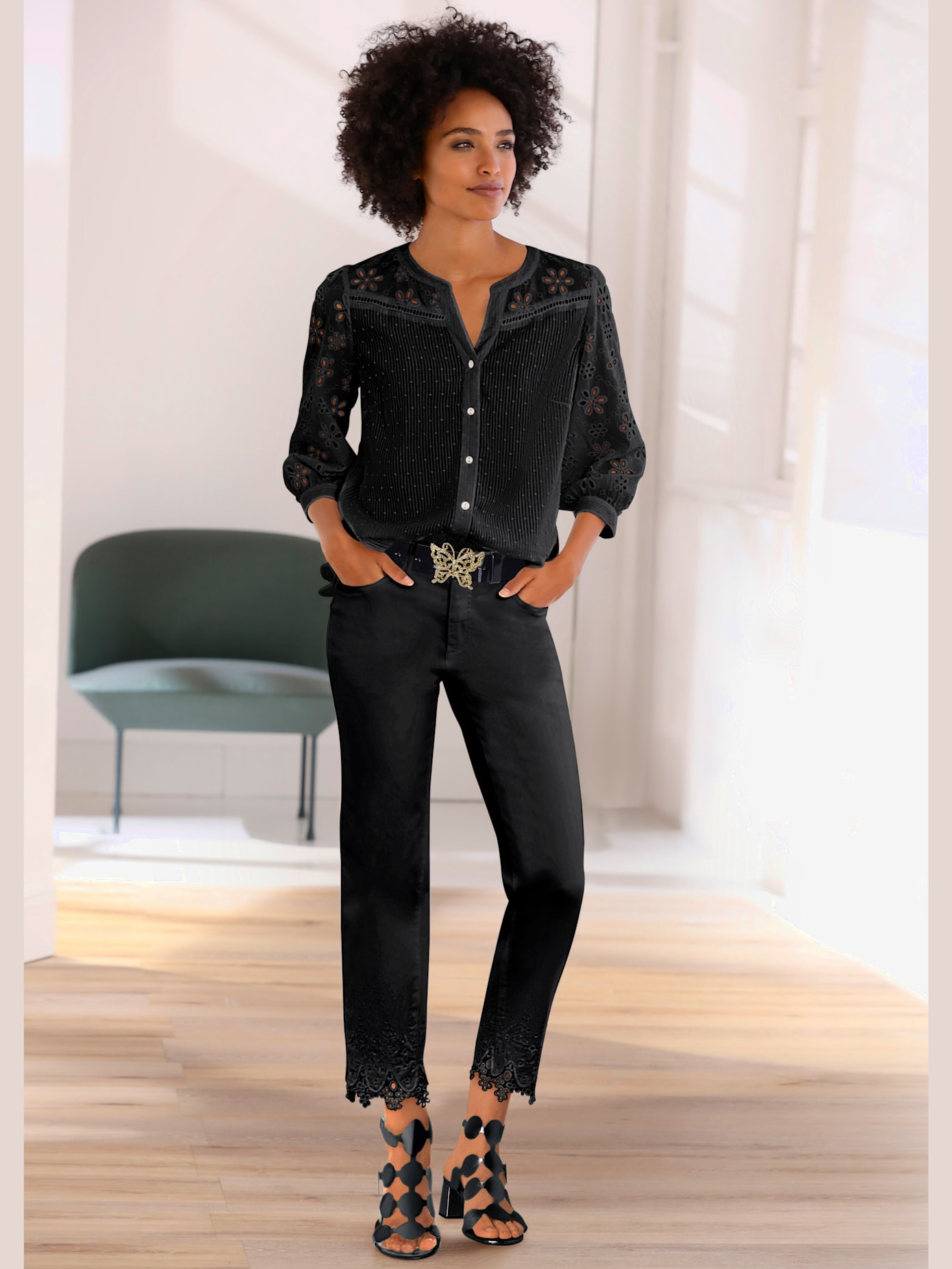 Chemisier look tendance avec ourlet arrondi