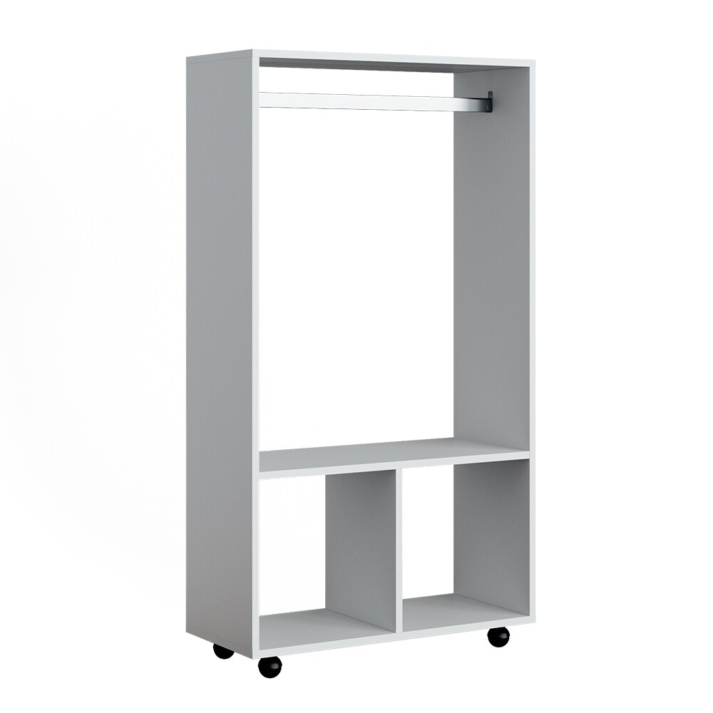 Vicco Garderobe Kleiderschrank Kleiderstange Sydney Weiß rollbar offen Fach