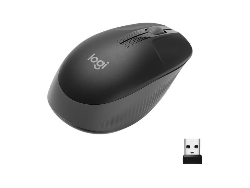 Logitech Maus M190 Anthrazit/Schwarz, kabellos Universelle Arbeitsmaus für alltägliche Büroarbeiten