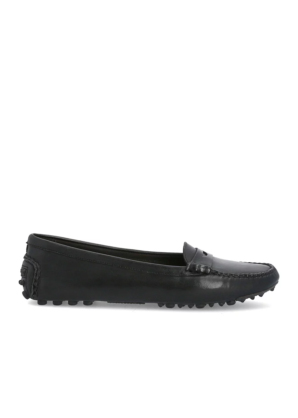 MOCASSIN ROUND DRIVER CUIR NOIR