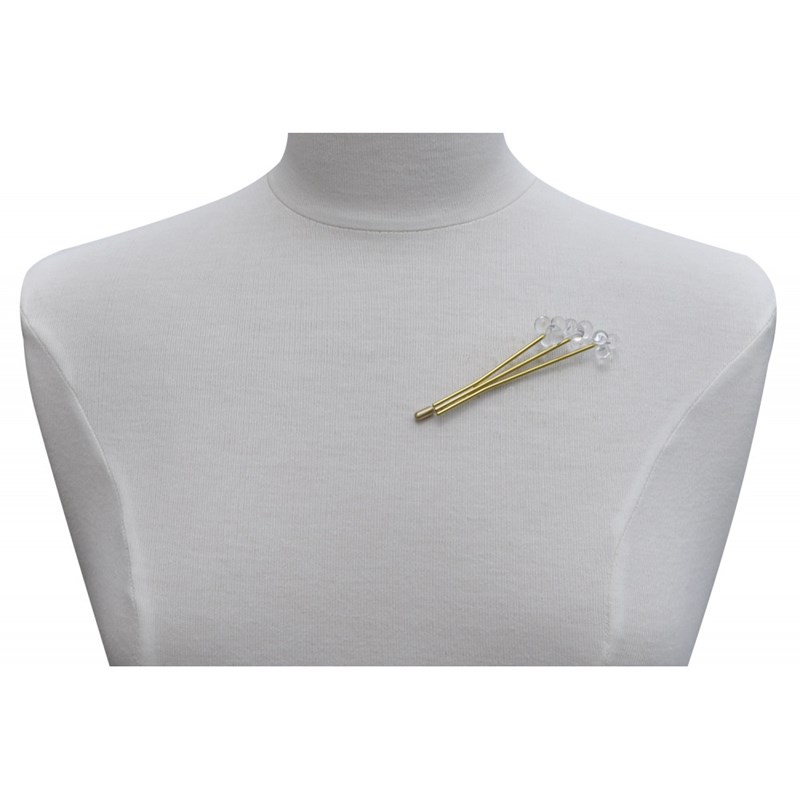Broche Laiton Bouquet de Perles de Verre