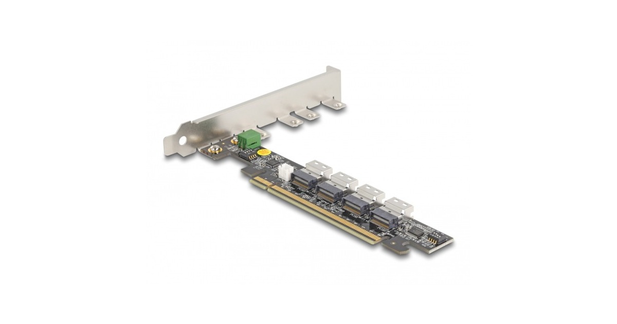 DeLOCKPCI Express x16 Card to 4 x internal SFF-8654 4i NVMe netwerkadapter