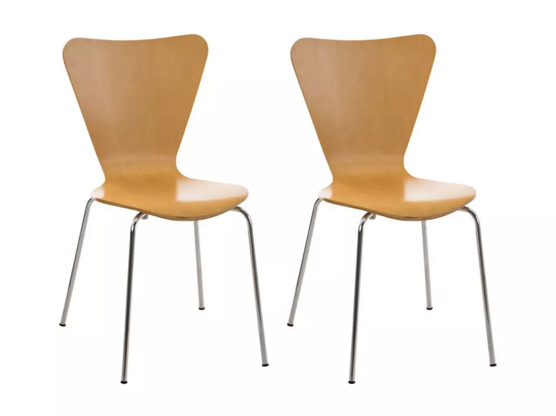 Lot de 2 Chaise de conférence - Bois & Nature - Nature - Calisto