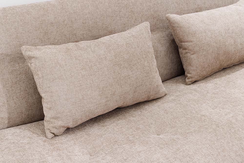 Modernes Schlafsofa ELYPSE 200cm greige Chenille 3-Sitzer Couch inkl. Kissen