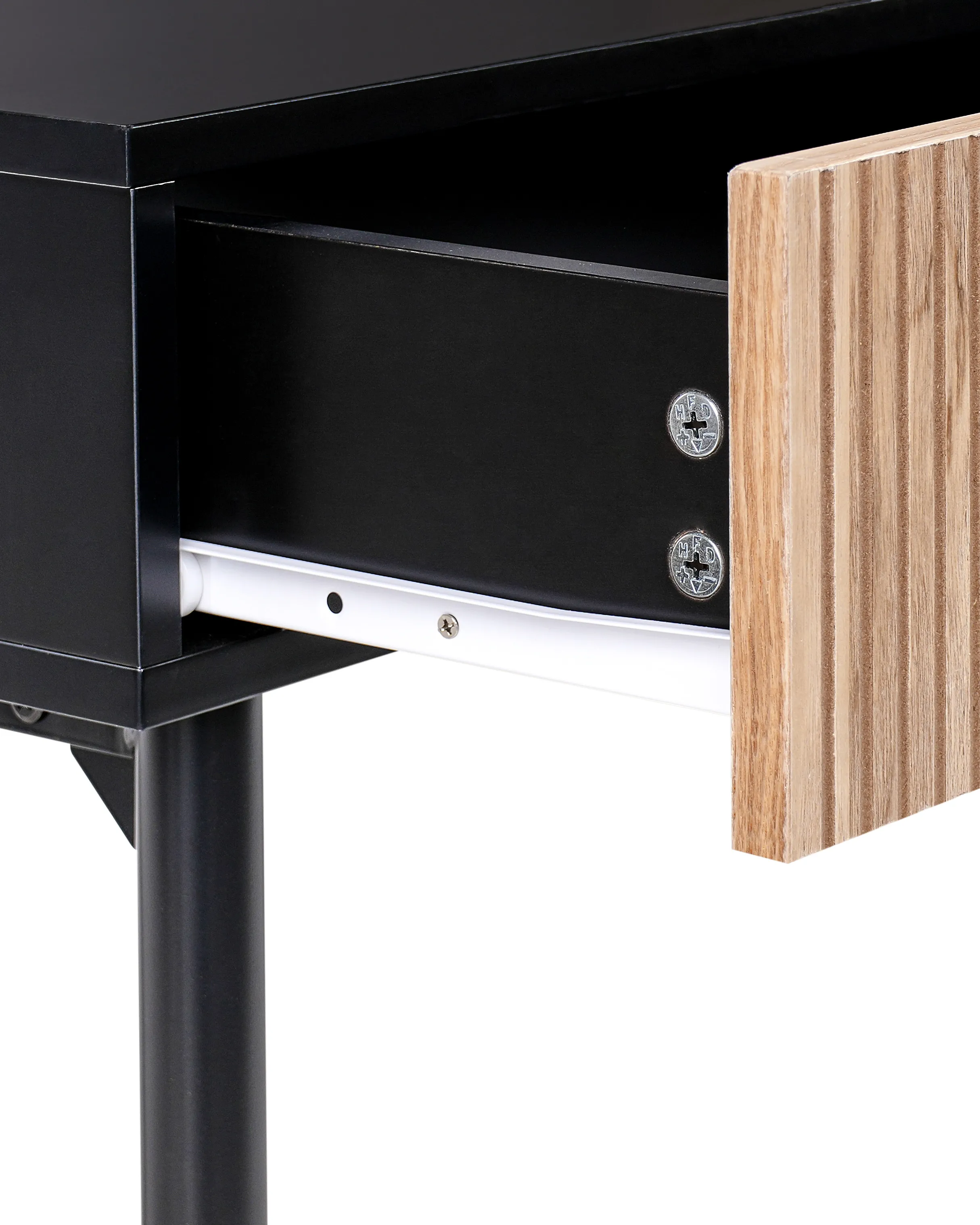 Sidetable BLYTHE Natuurlijk essenhout Zwart