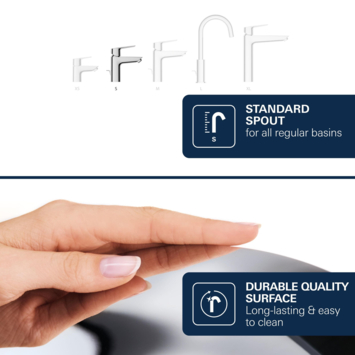 Grohe Dice wastafelmengkraan S-Size Push open Chroom