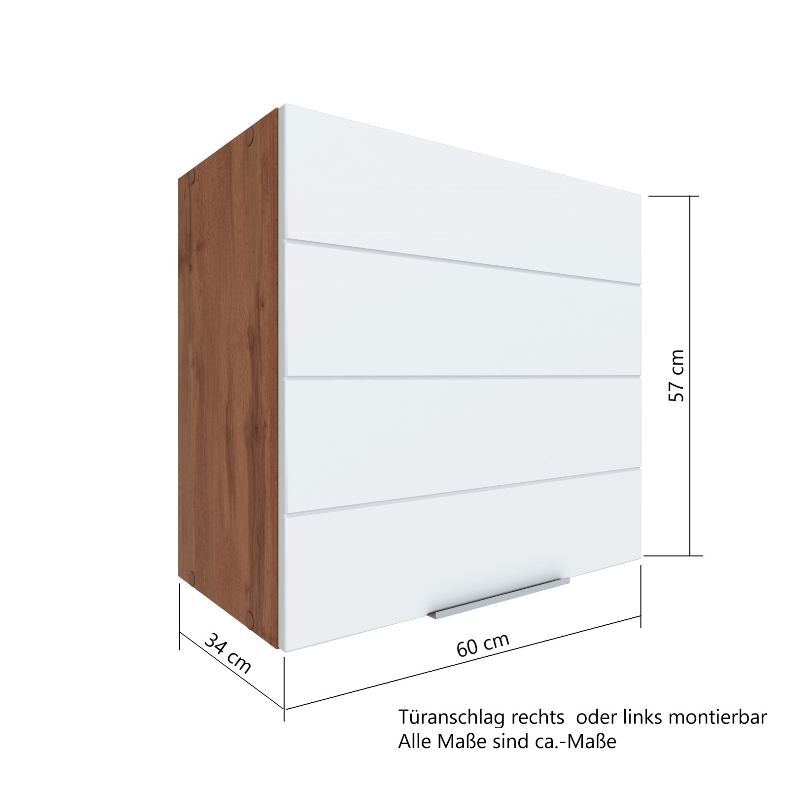 Hängeschrank FLORENZ - Wotaneiche-grau matt - 60 cm