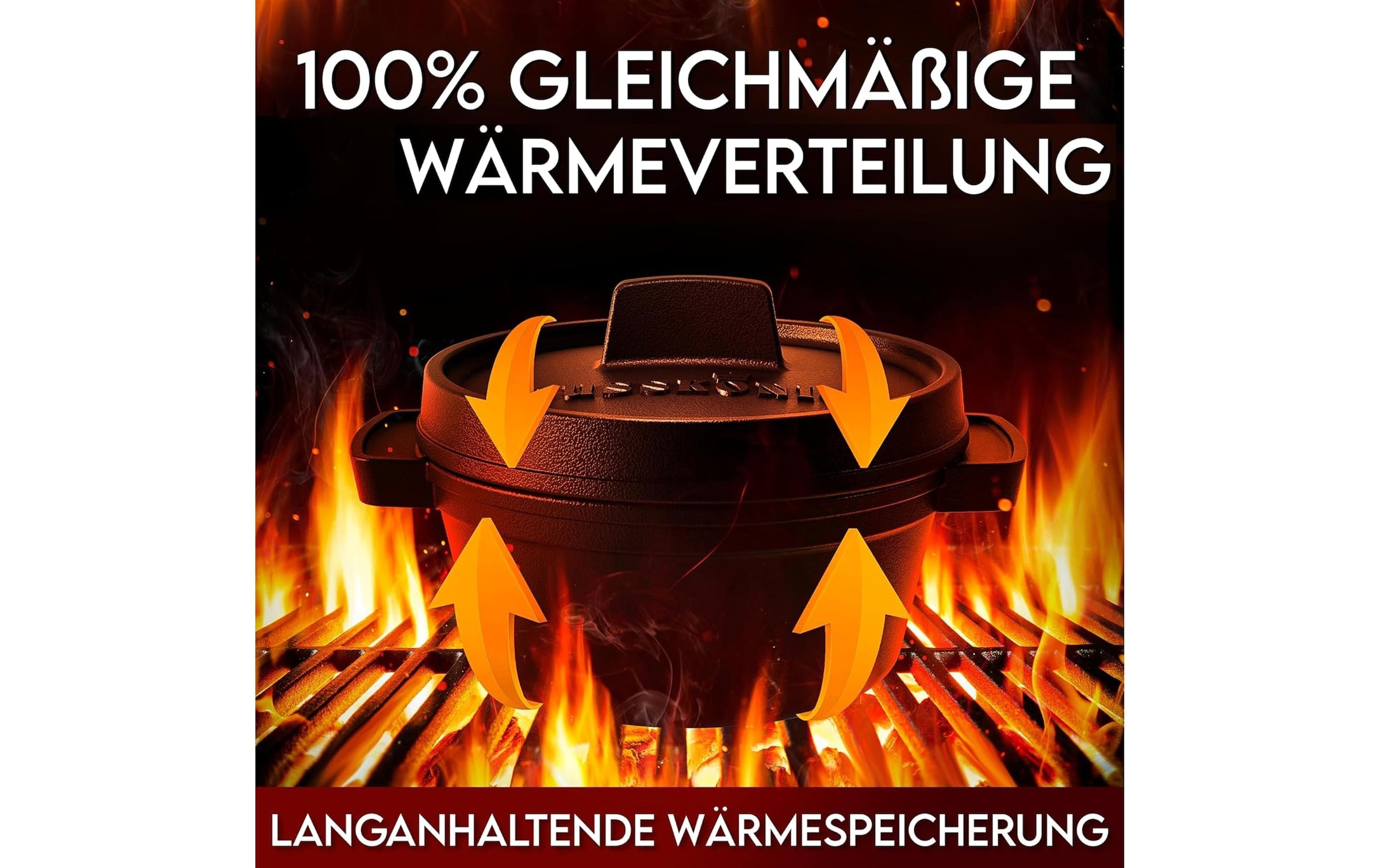 Grilltopf »Gusskoenig Mini Dutch Set 4 Töpfe« 8 Stk. tlg. Gusseisen