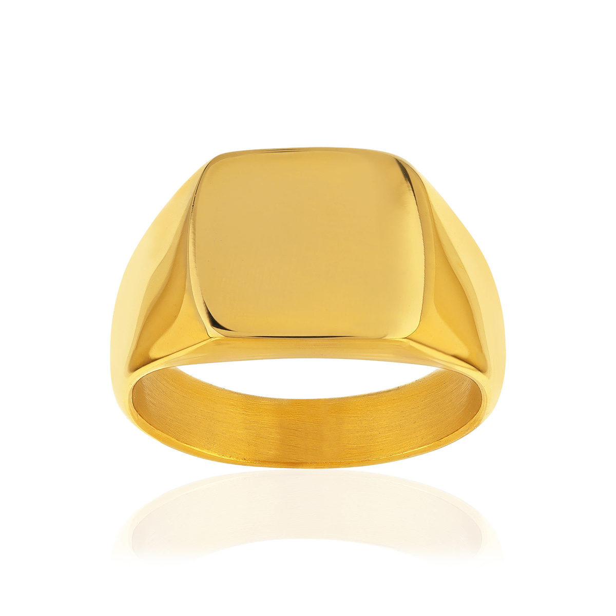 Chevalière acier jaune
