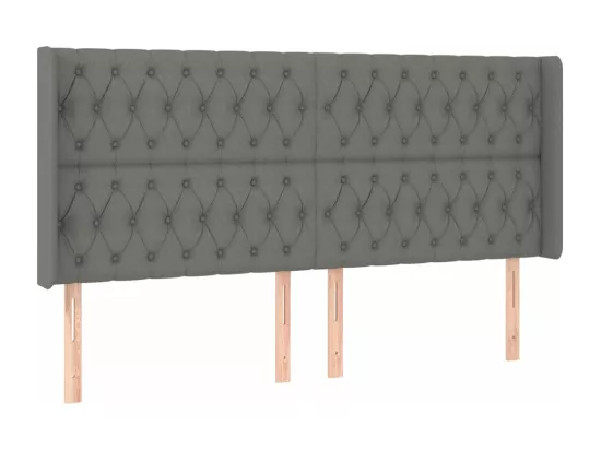 Sommier tapissier et matelas et LED Gris foncé 180x200 cm Tissu
