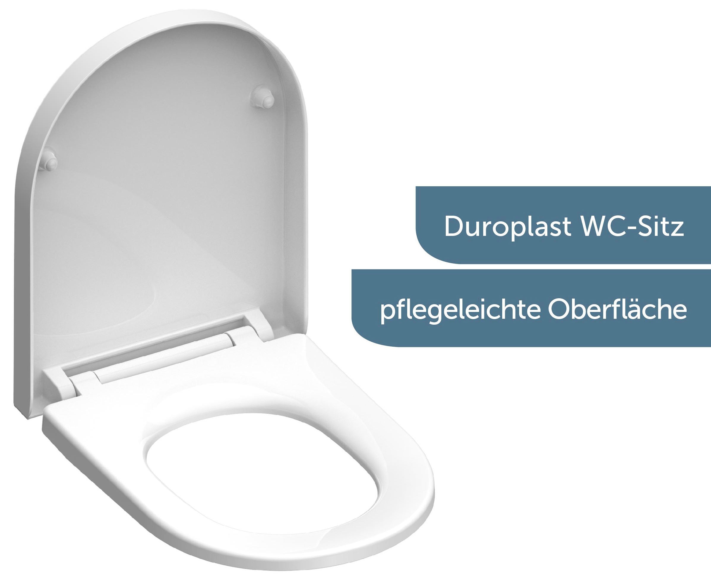 Schütte WC-Sitz »WHITE« Duroplast, Absenkautomatik, Schnellverschluss, belastbar bis 150 kg