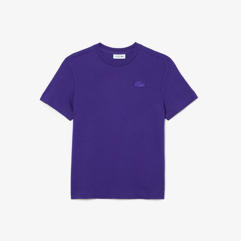 T-shirt avec crocodile en relief sur la poitrine T-Shirts - Violet - Lacoste - Femme