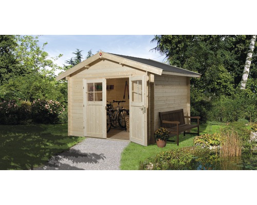 Tuinhuis Weka 112, maat 4, met vloer, 380 x 230 cm, natuurlijke afwerking
