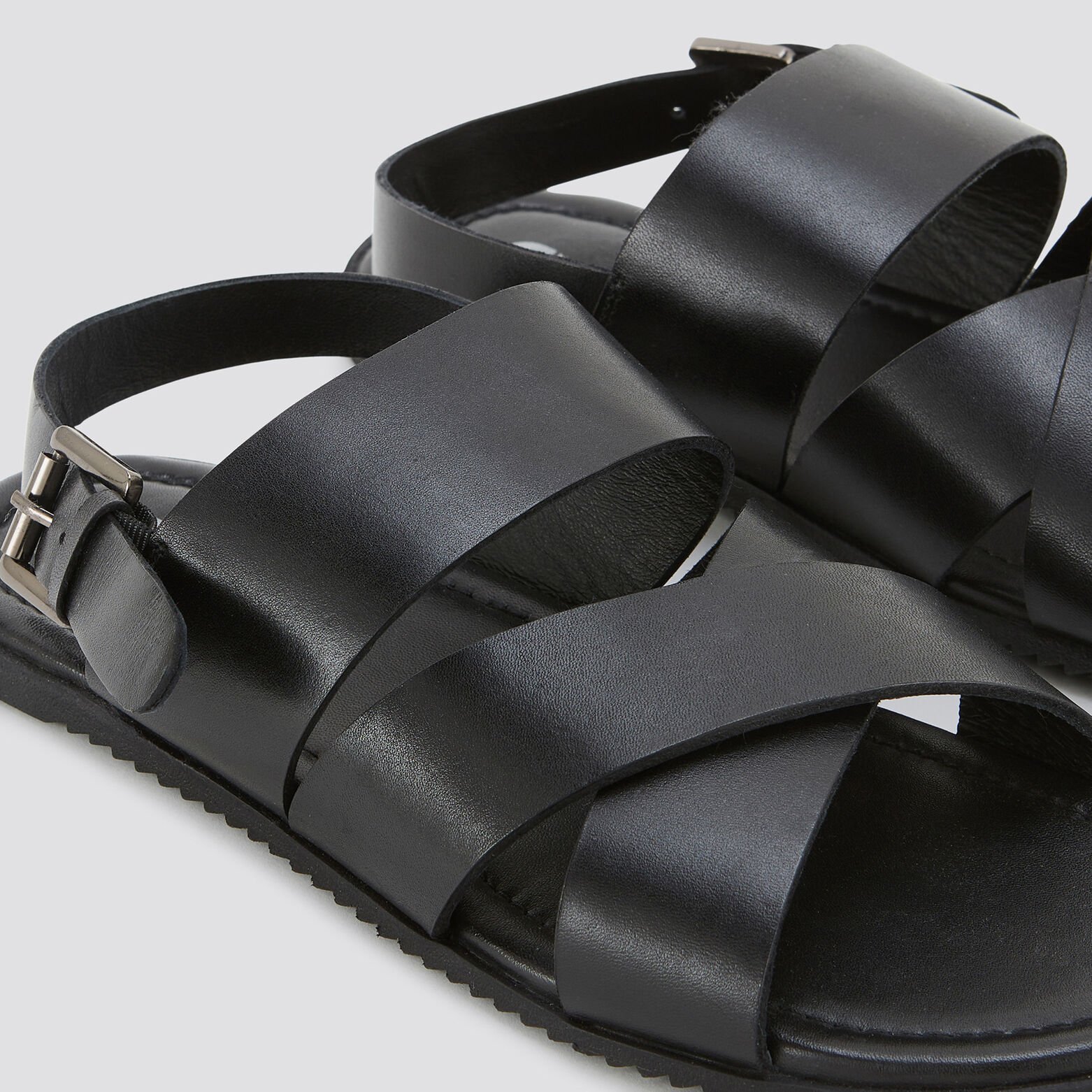 Sandales en cuir Noir