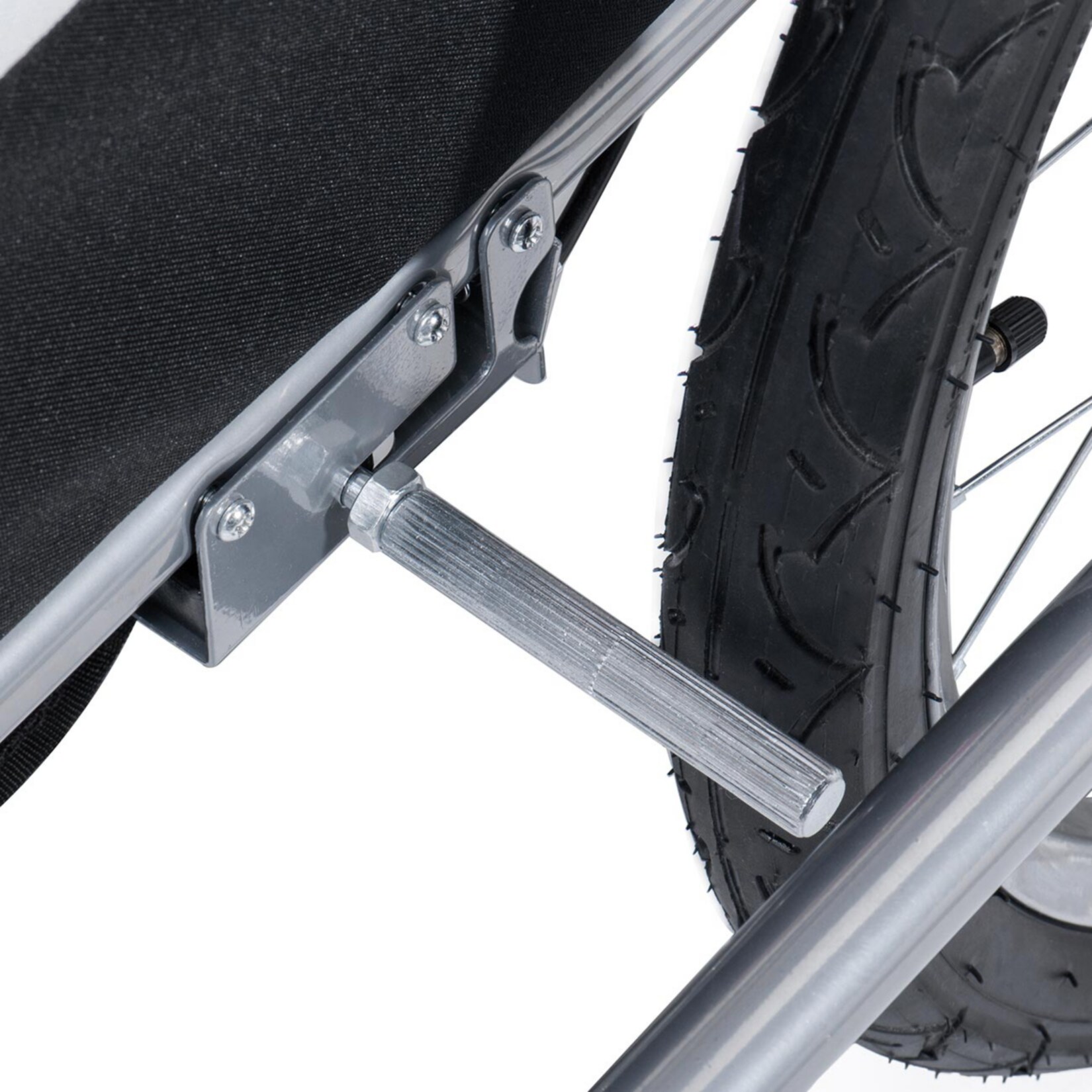SAMAX 360° drehbarer Fahrradanhänger 2in1 Jogger - in Rot - Silver Frame