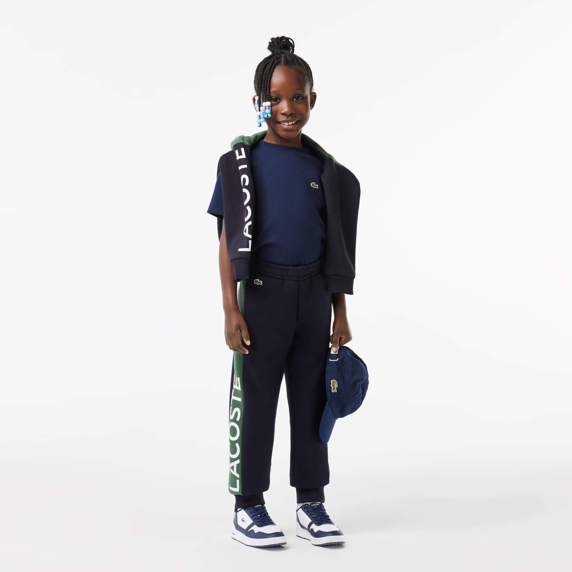 Pantalon de survêtement enfant Lacoste en coton biologique et polyester recyclé Pantalons & Shorts - Bleu - Lacoste - Enfant
