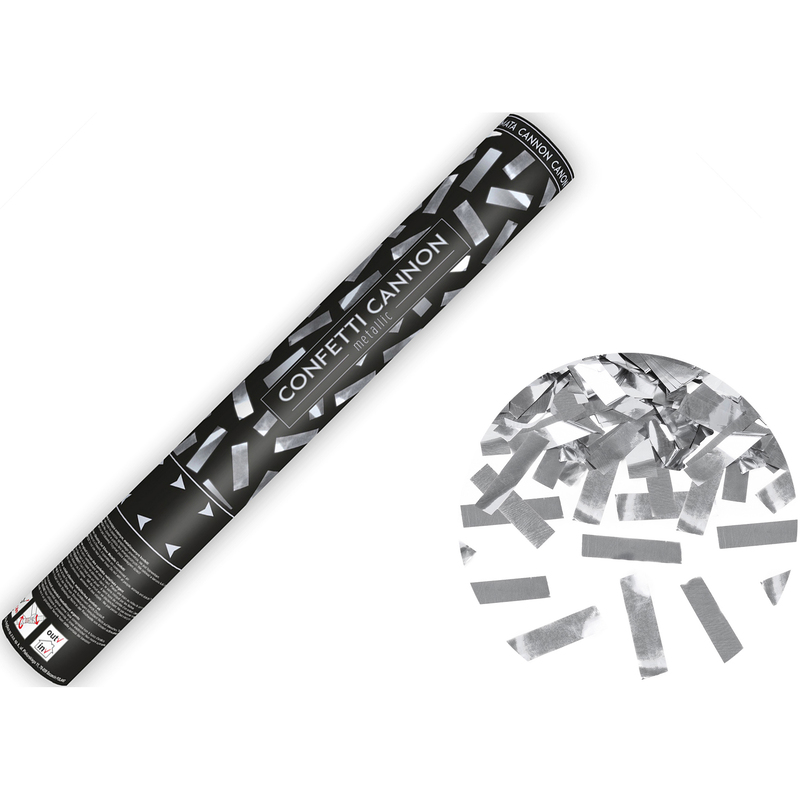 Partydeco Konfettikanone Metallic, silber