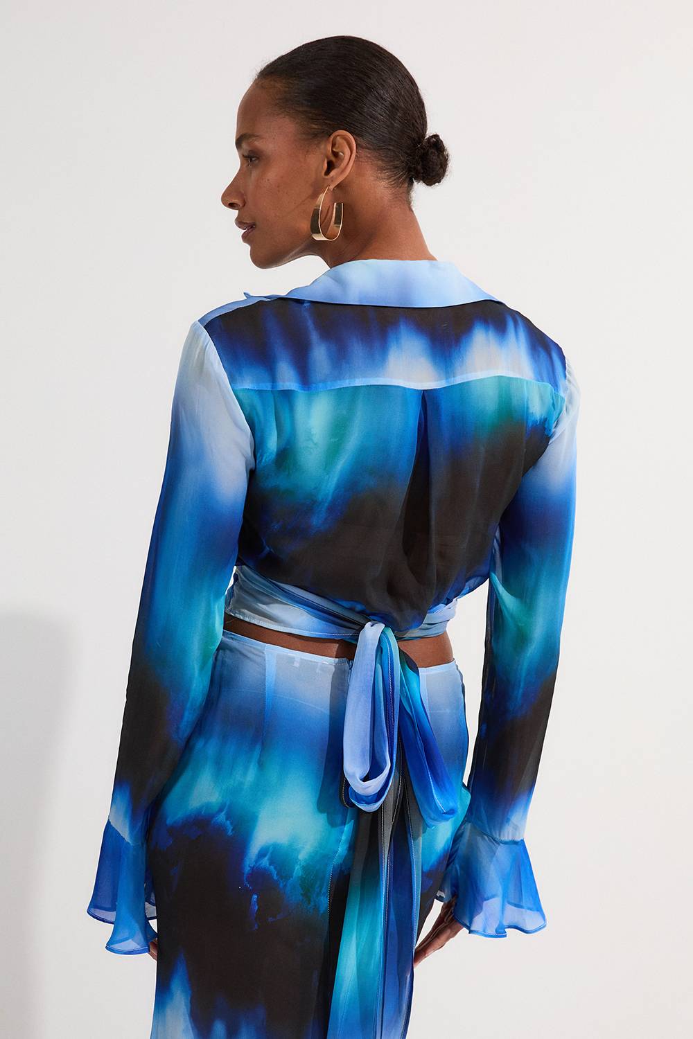 KarenMillen Haut drapé tissé ombré en viscose géorgette de plage