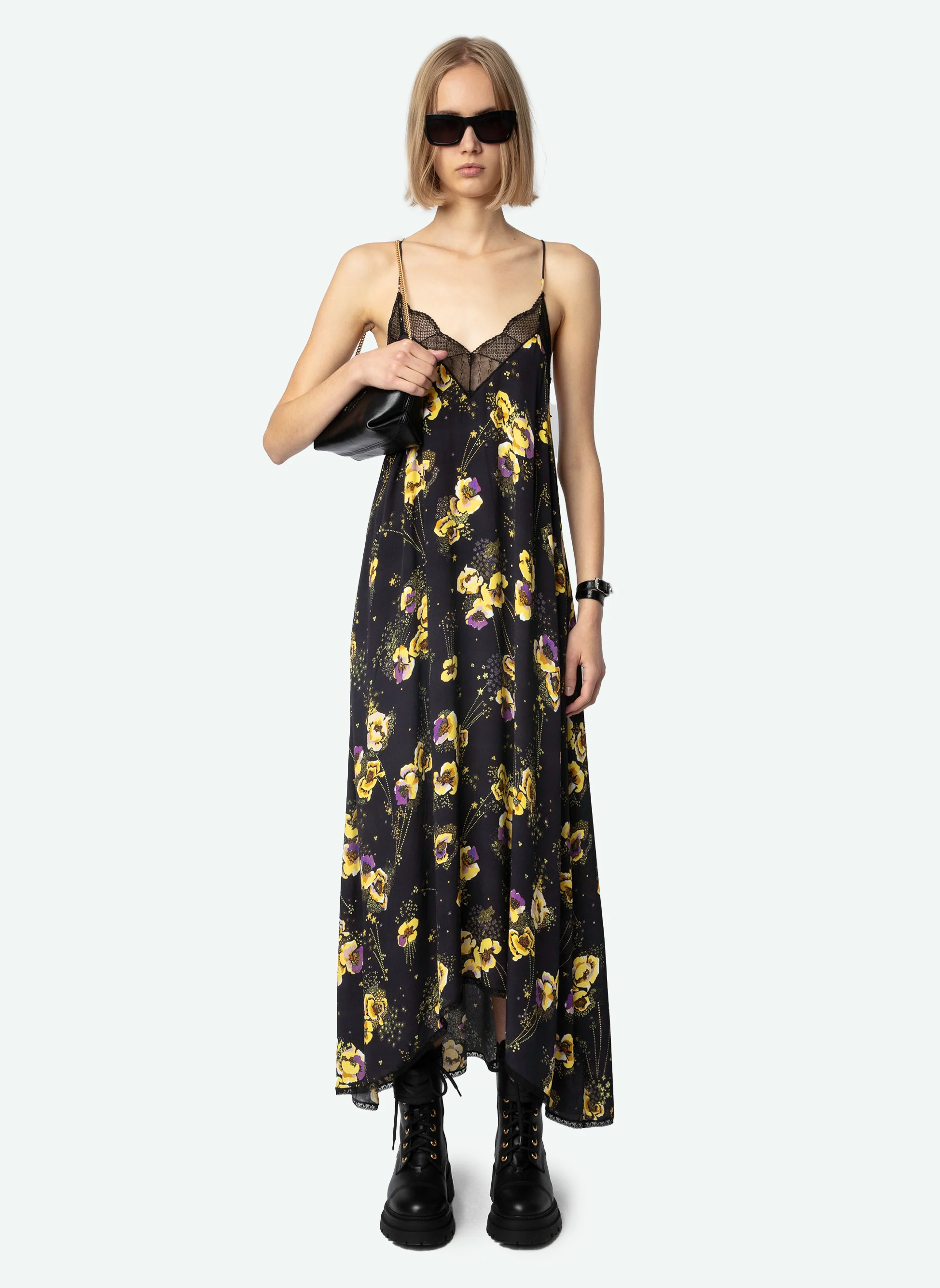 RISTY - Robe logue décolleté V | Noir