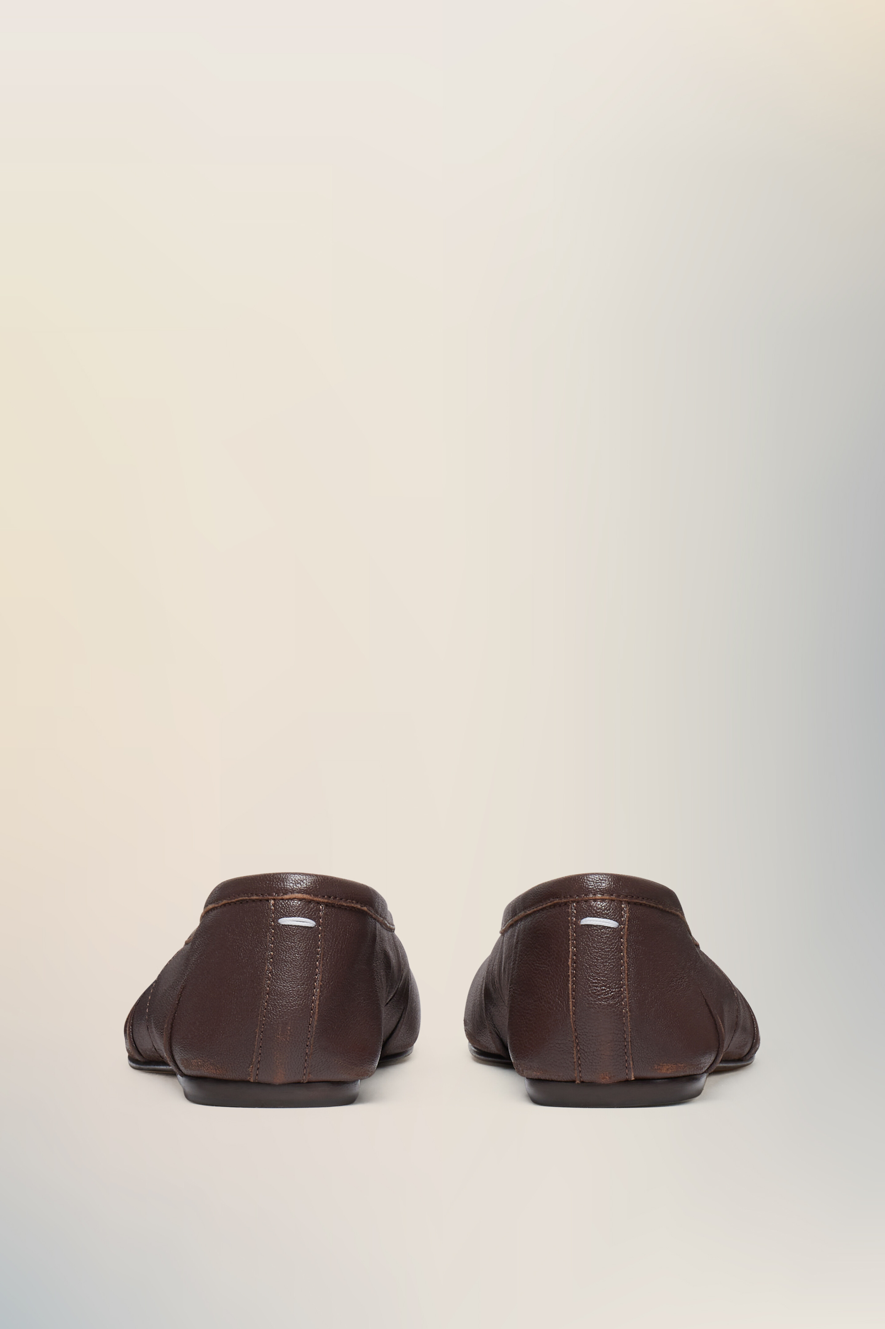 Nouvelles ballerines Tabi marron en cuir pour femme Marron