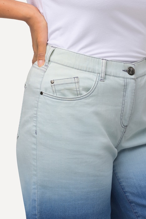 Jeansshorts Mary, Farbverlauf, weites Bein, 5-Pocket-Form