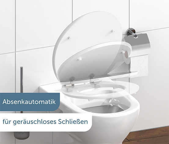 Schütte MDF High-Gloss WC-Sitz mit Absenkautomatik »Black Stone«