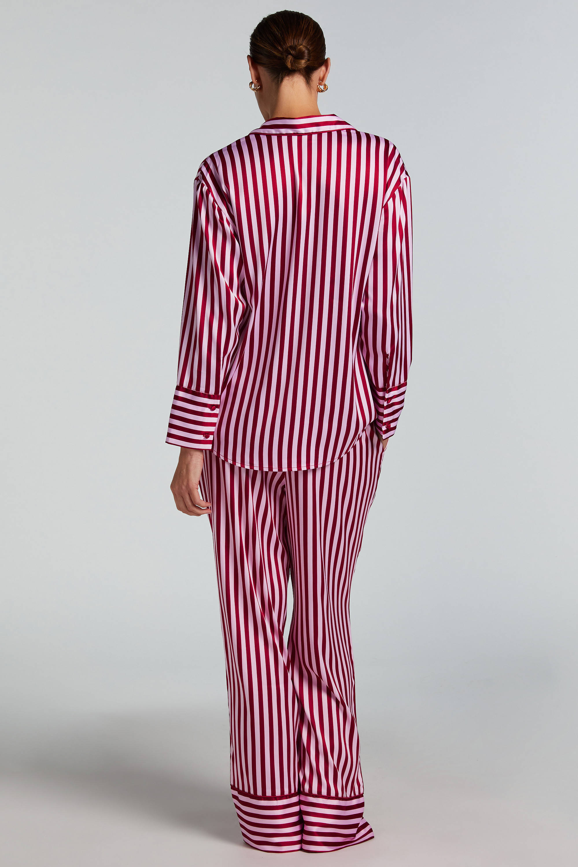 Hunkemöller satijnen pyjamabroek roze/rood
