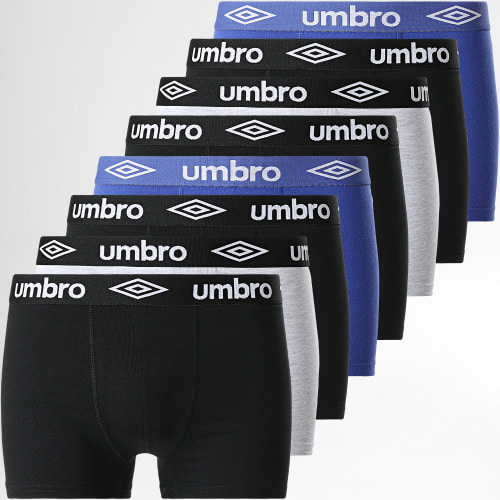 Lot De 8 Boxers Classic Noir Bleu Roi Gris Chiné