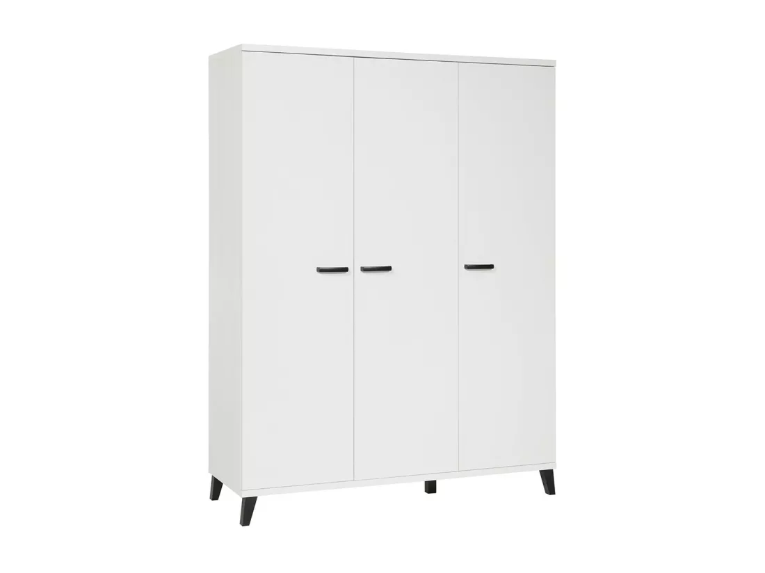 Armoire robuste pour chambre d'enfant 3 portes collection DANAÉ coloris blanc.