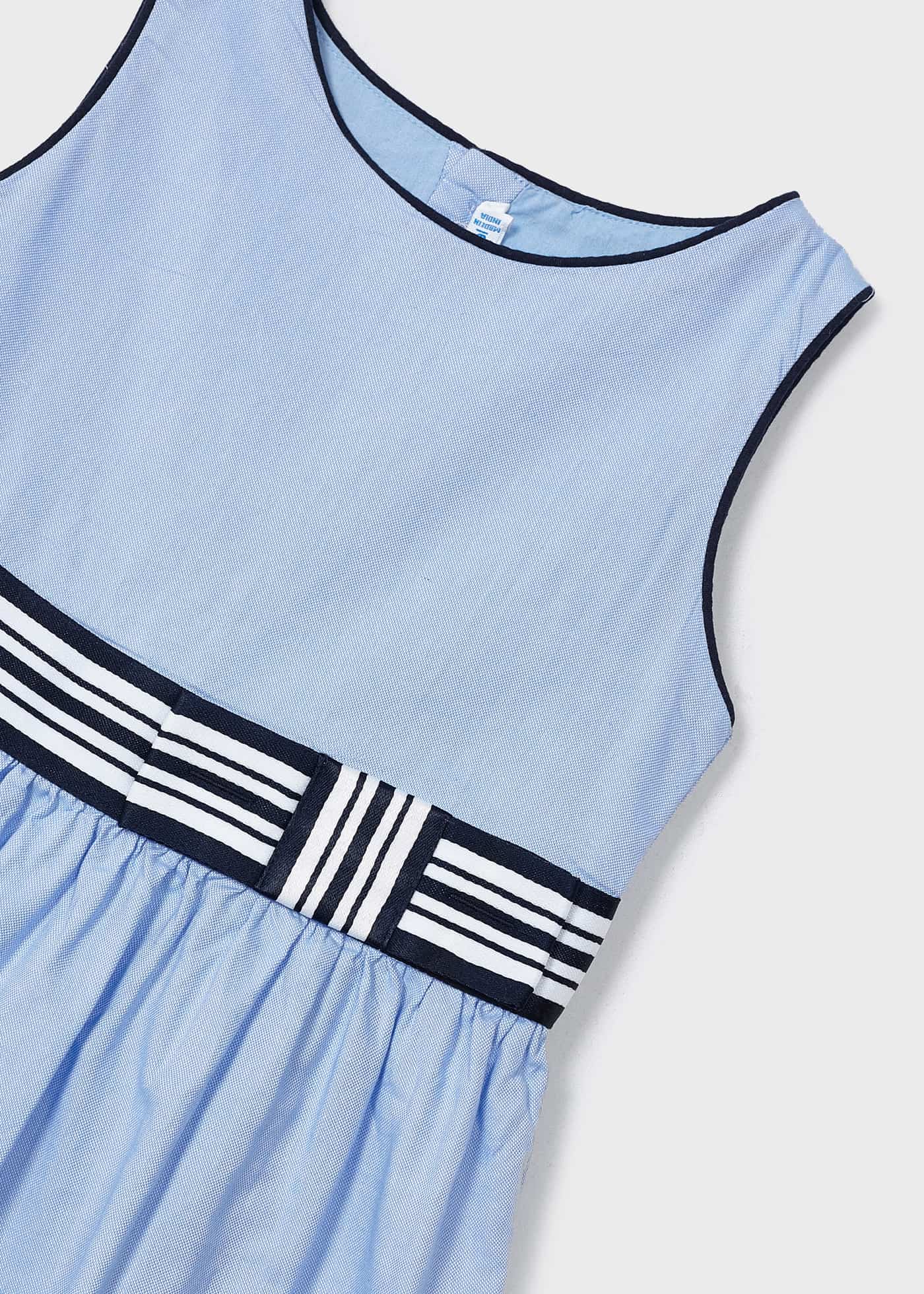 Vestido oxford sem mangas para meninas