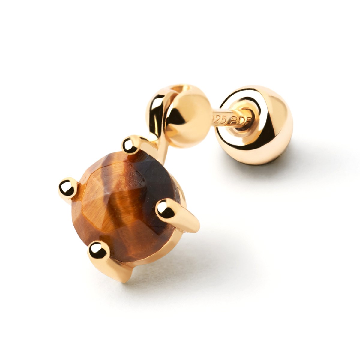 Boucle d'oreille individuelle PdPaola Kimi Oeil de tigre