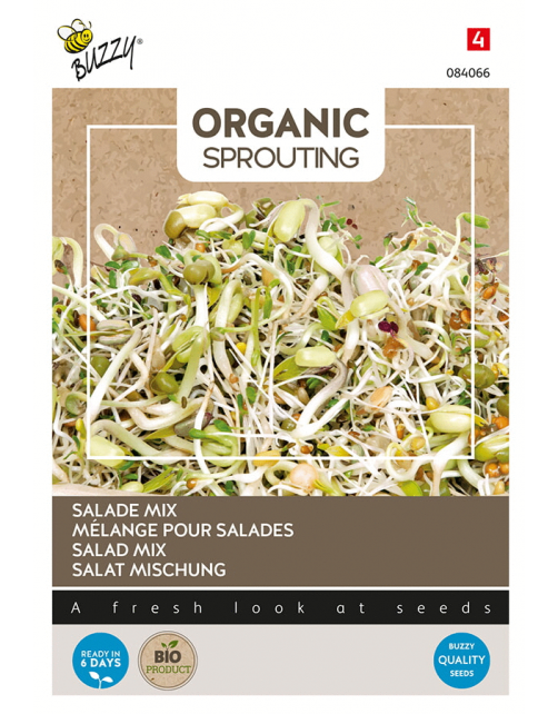 Buzzy Organic Sprouting Salademengsel  - Bio - Groentezaden - 30 g