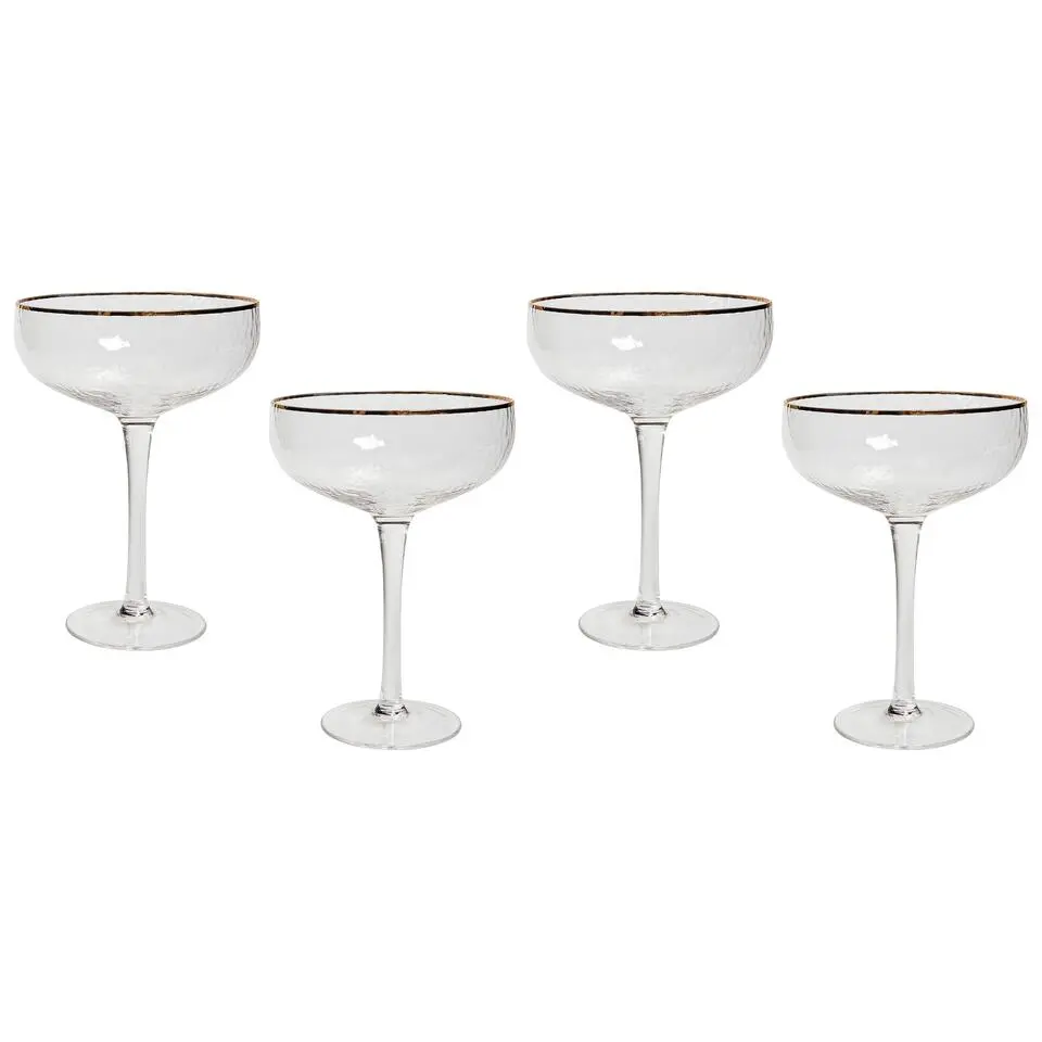 TOPAZ - Champagnecoupe set van 4 - Goud - Glas