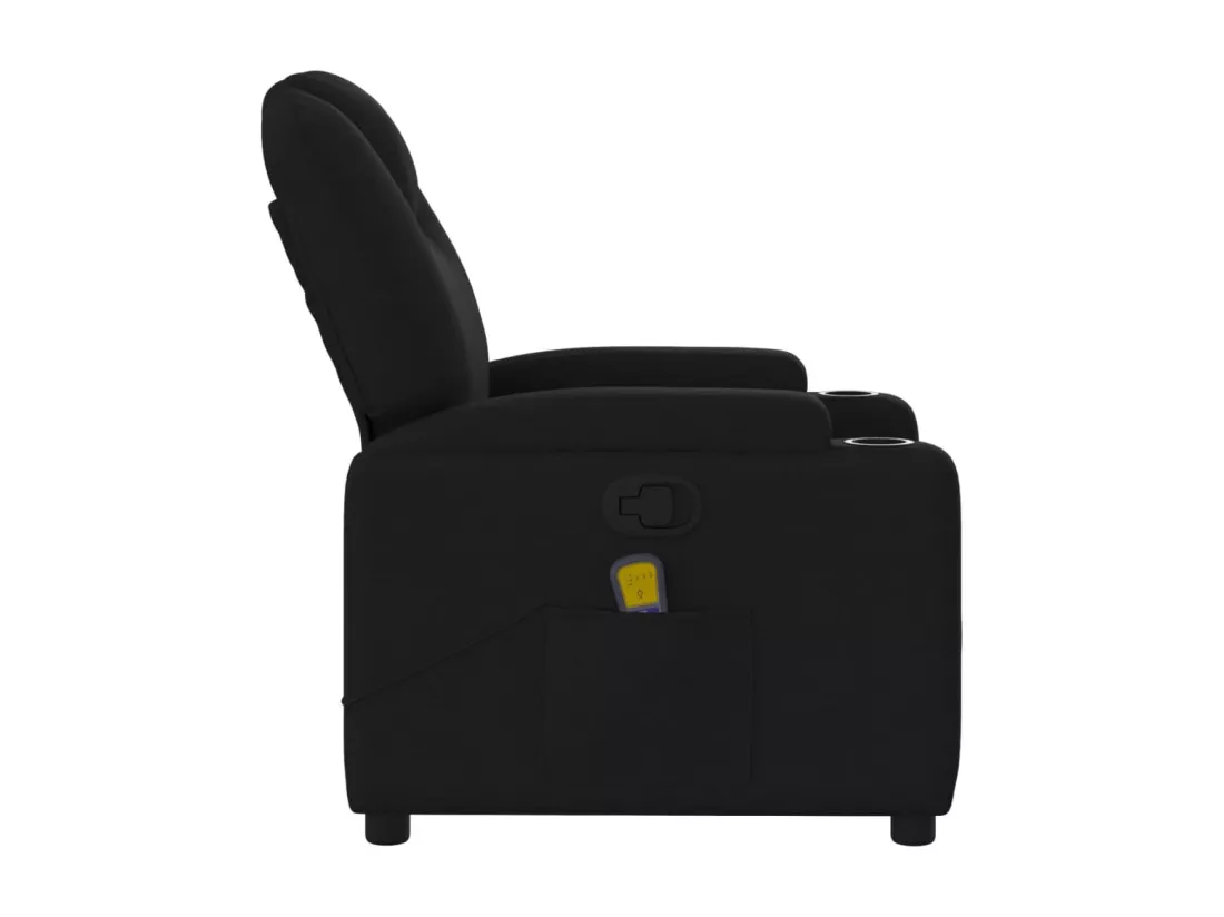 Fauteuil massant inclinable Noir Tissu