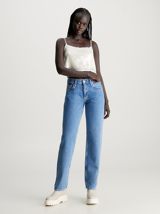 Calça jeans reta de cintura baixa