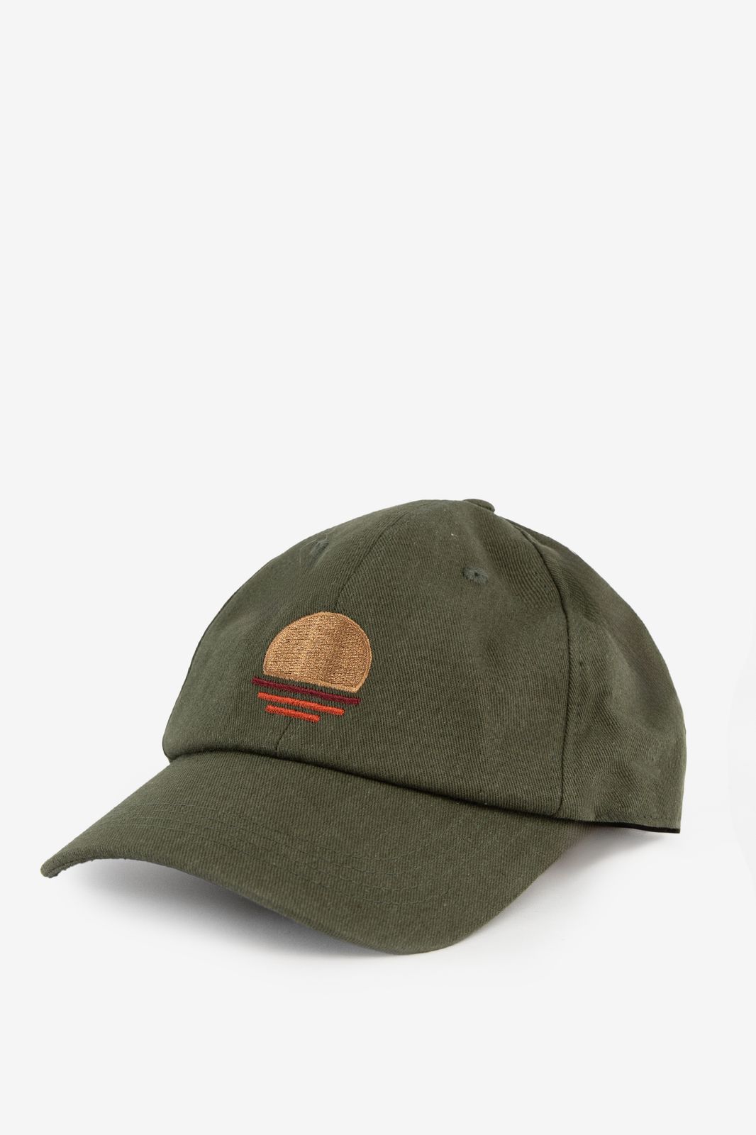 Donkergroene pet met embroidery