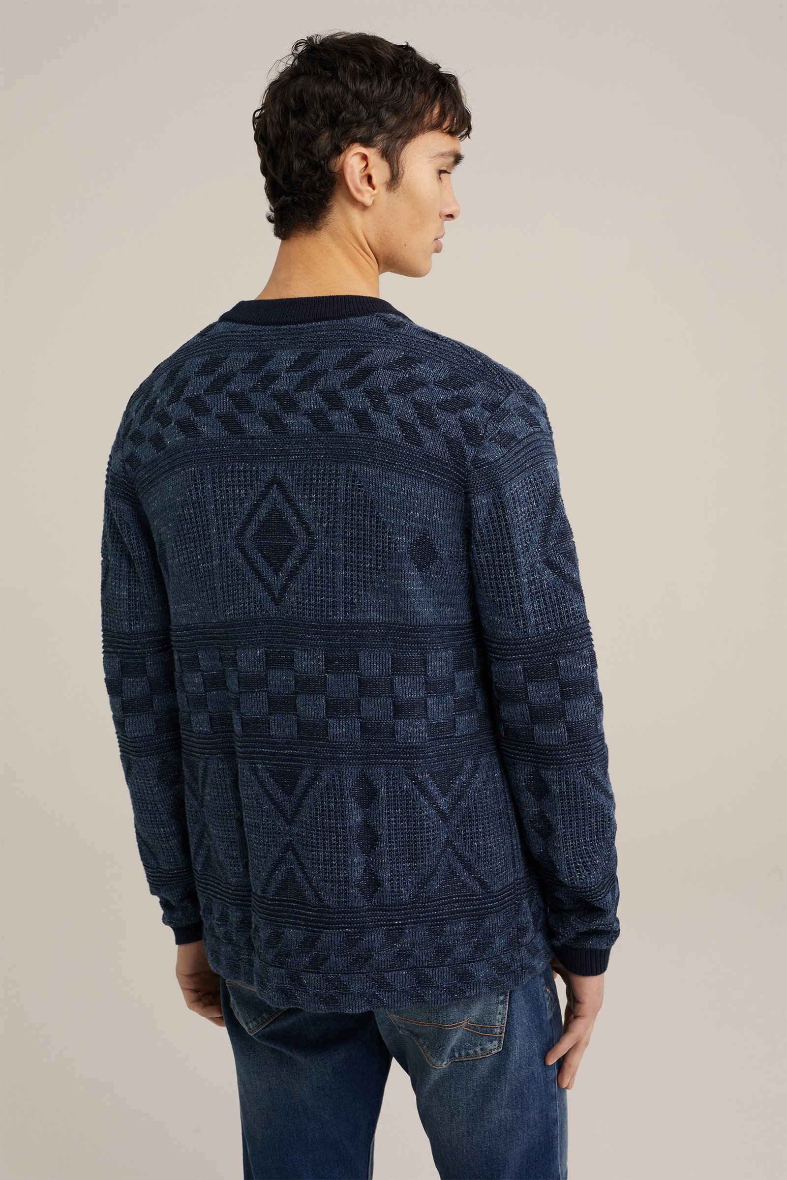 vest met dessin Blue Ridge Donkerblauw