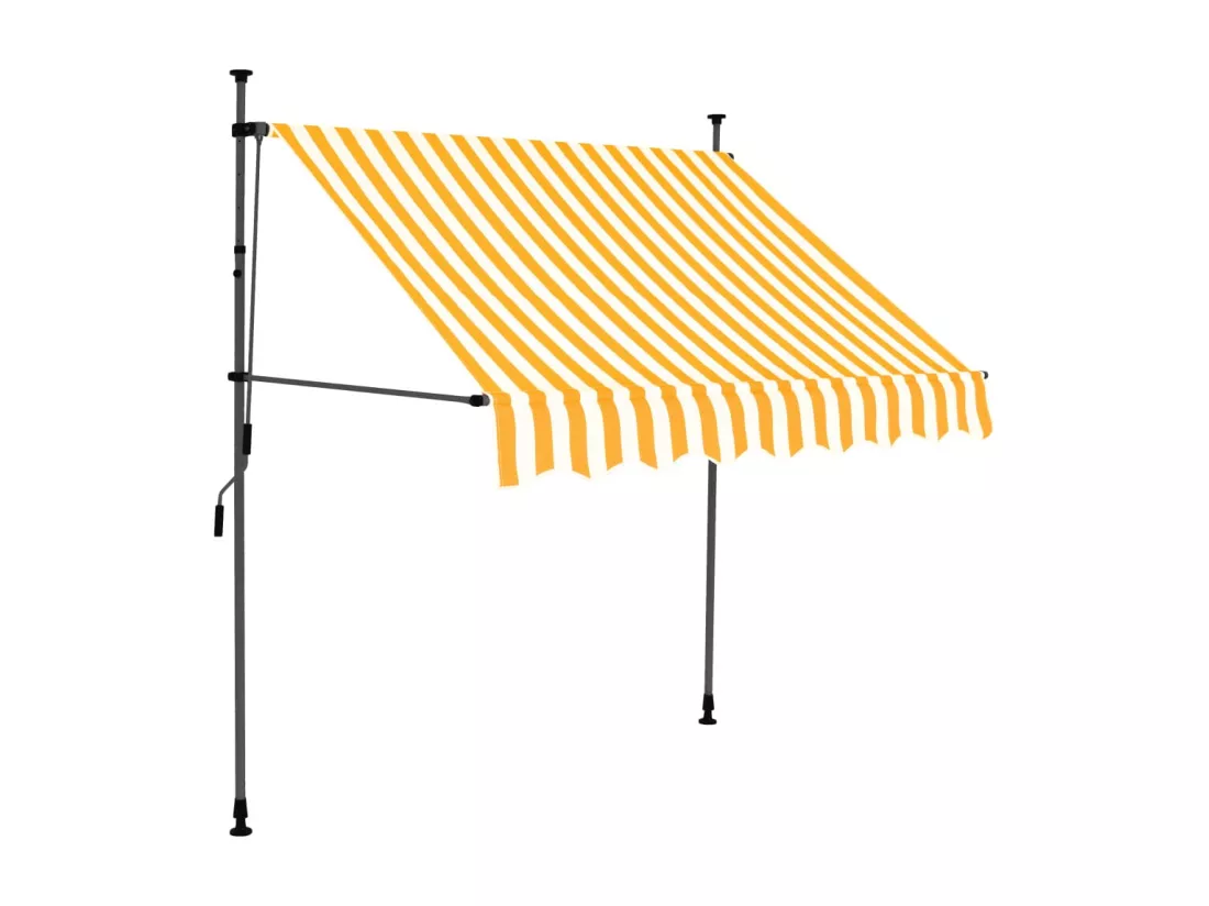 Auvent manuel rétractable avec LED 100 cm Blanc et orange