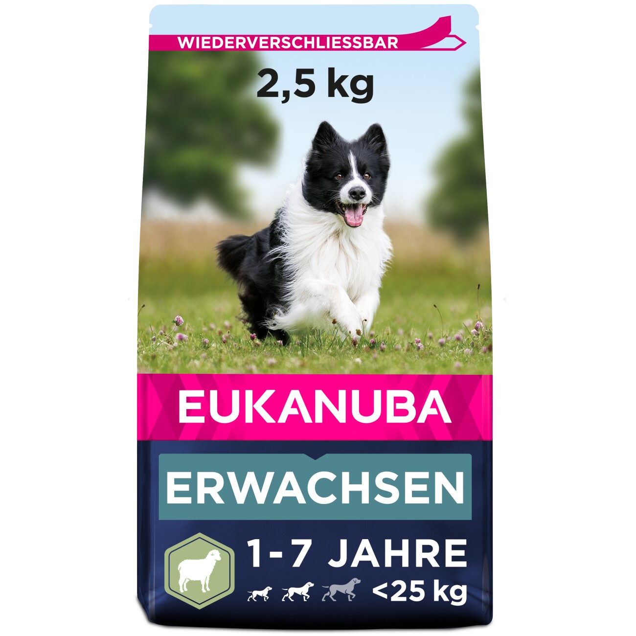 EUKANUBA Trockenfutter Hund Small & Medium Breed Adult, Lamm & Reis 2,5 kg