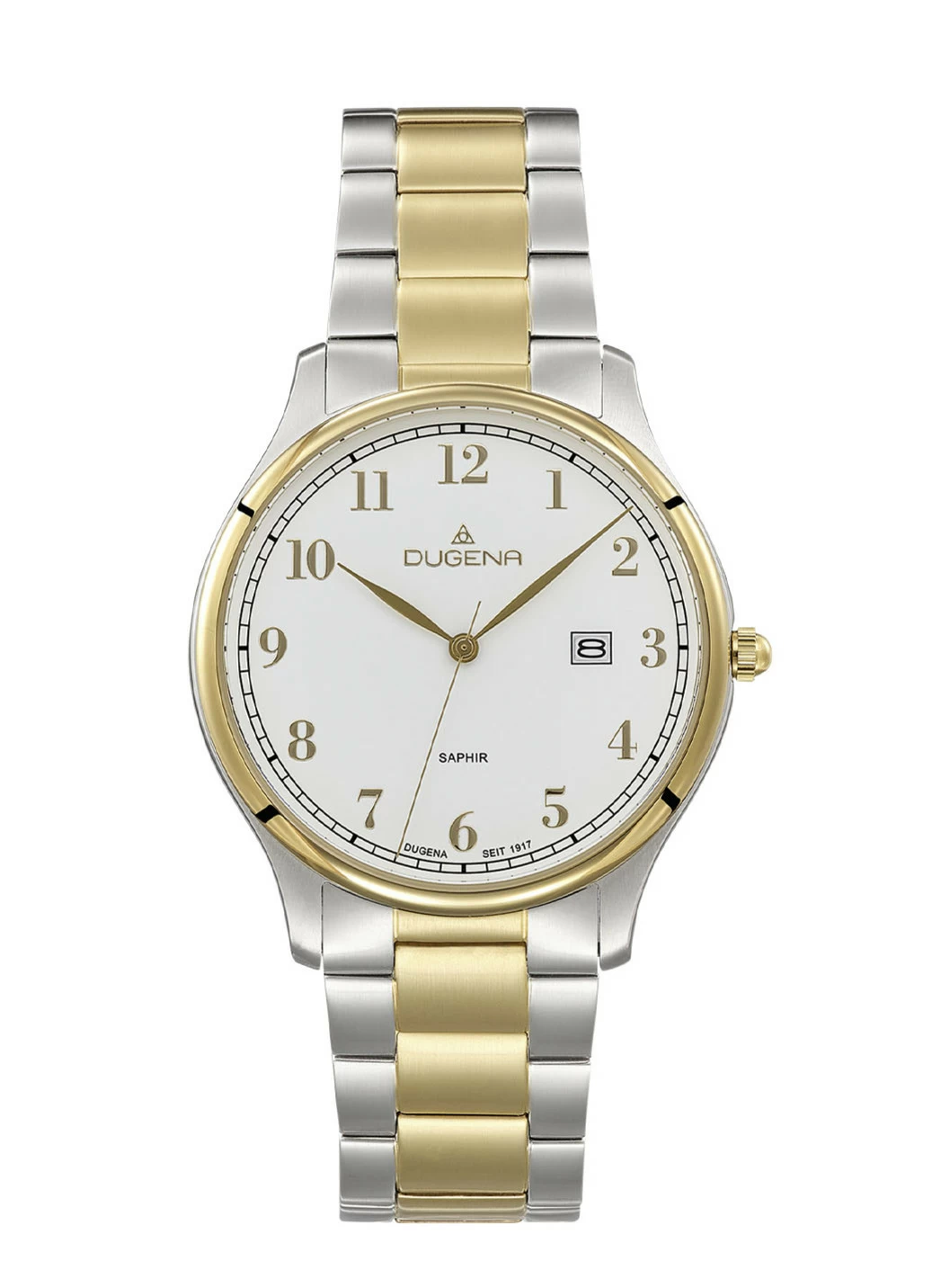 Dugena-Quartz-Herrenuhr mit Edelstahlbandgehäuse