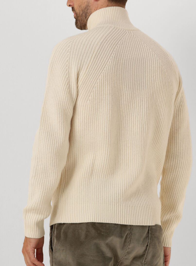 ecru forét trui delta wool zip knit