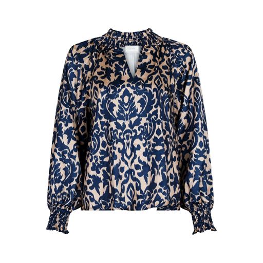 Neo Noir Stone Flower Blur Bluse, Bright Camel, 34