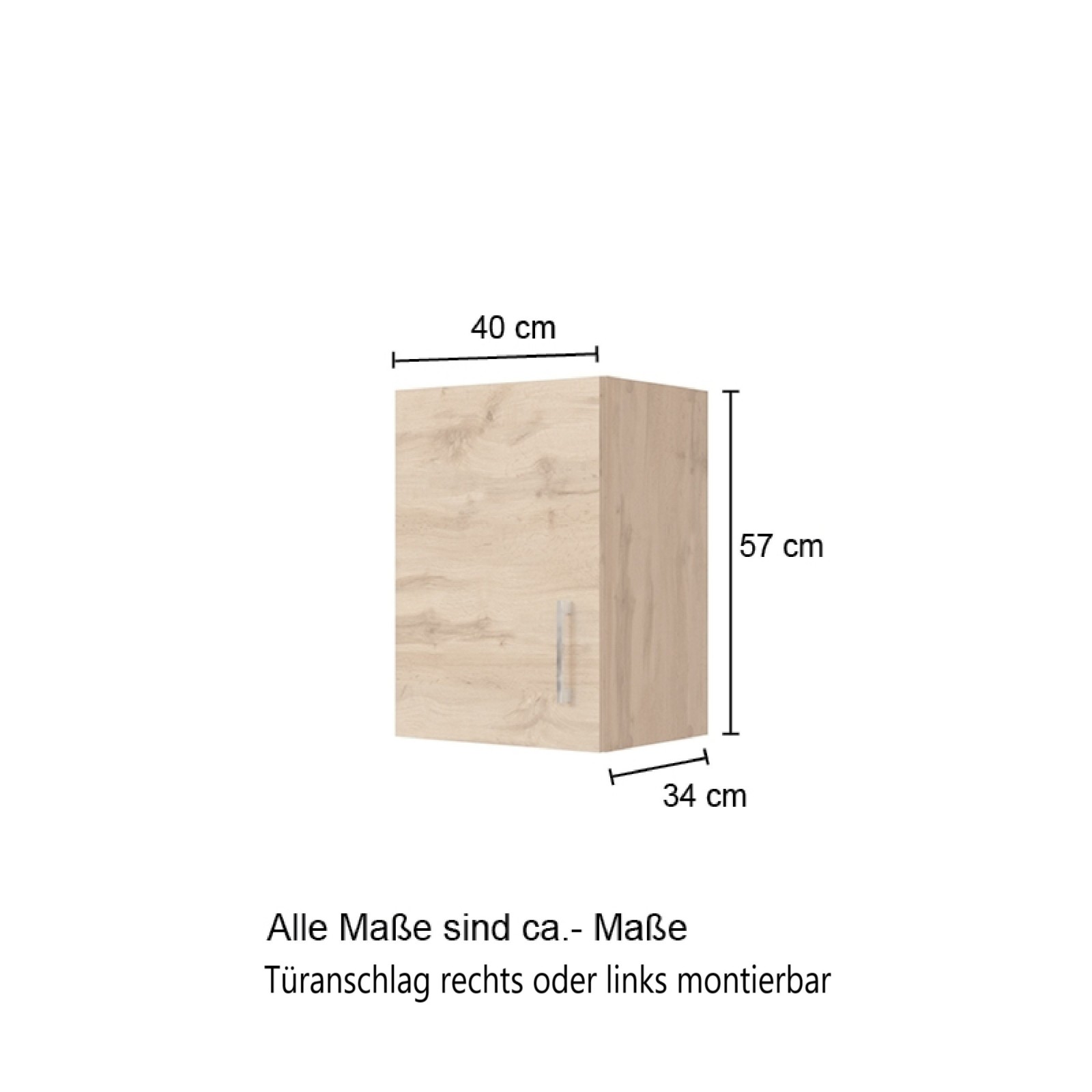 Hängeschrank SORRENTO - Wotan Eiche - grafit - 40 cm breit