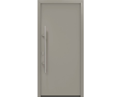 EcoStar ISOPRO IP 010 voordeur, 1100 x 2100 mm, linksdraaiend, RAL 9007 grijs aluminium mat, inclusief beslagset, RVS-greep, veiligheidsprofielcilinder met 5 sleutels