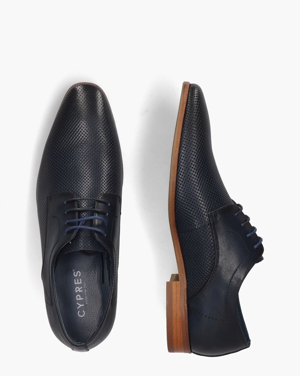 Cypres Taff Donkerblauw Heren Veterschoenen