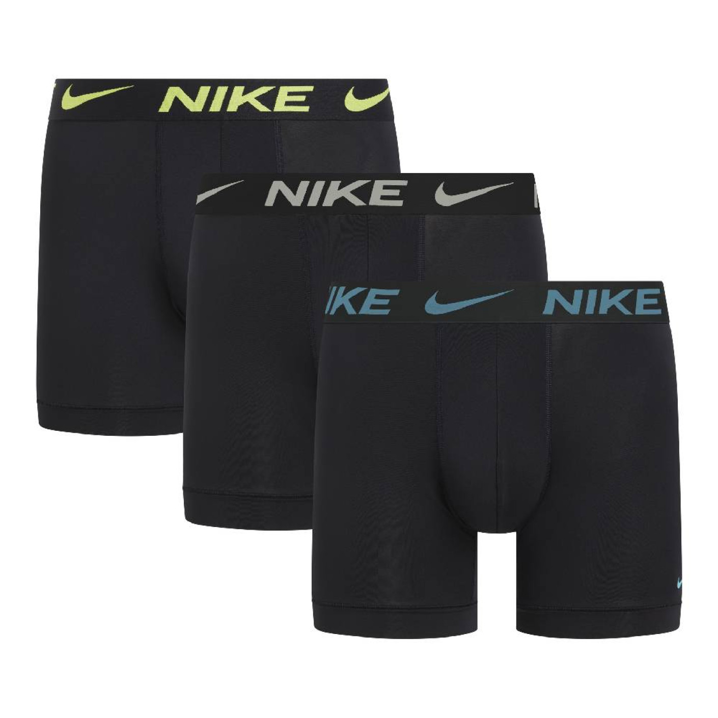 Nike Dri-FIT Ultra Stretch Micro Boxershort 3-Pack Zwart Blauw Grijs Geel