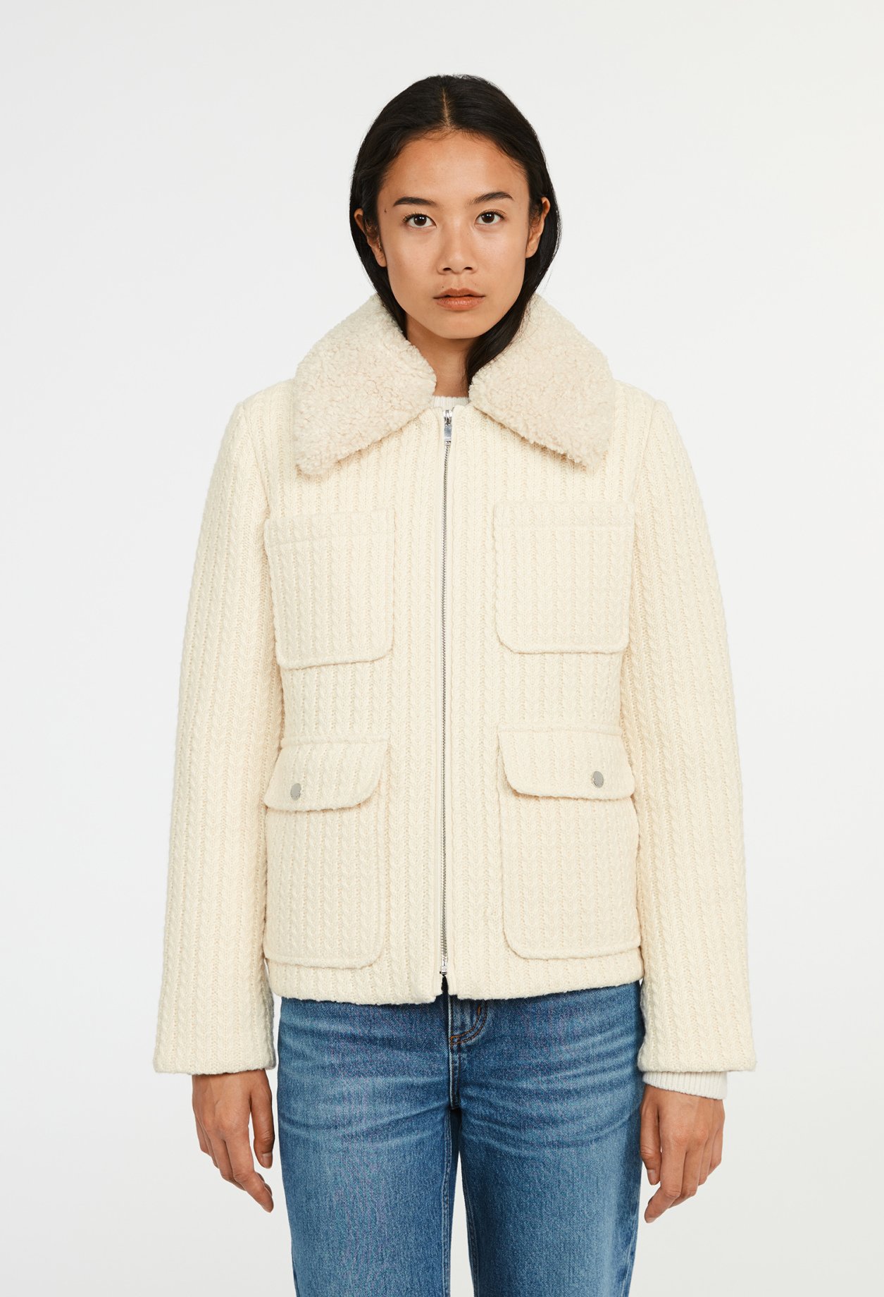 Manteau court maille