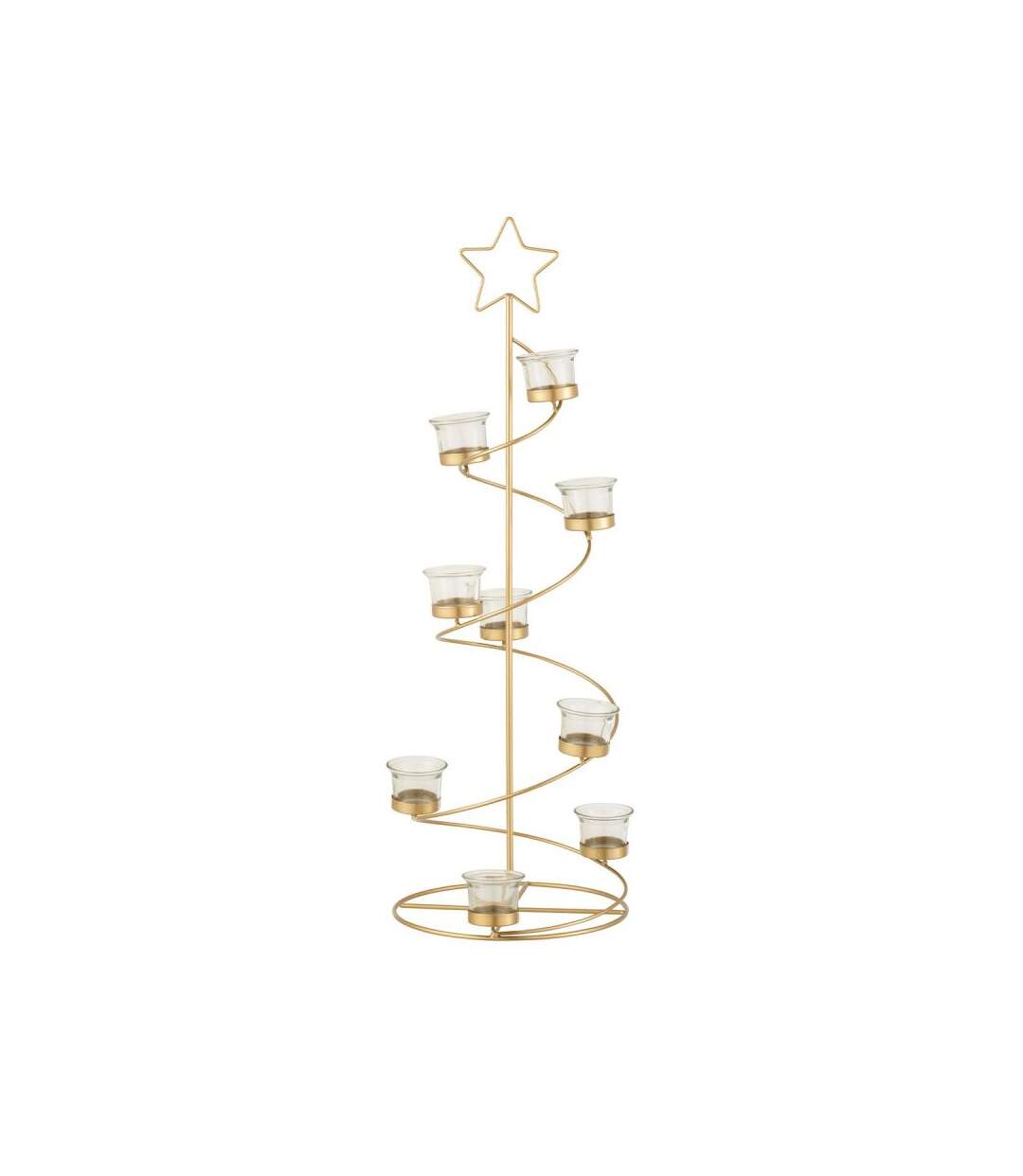 Paris Prix - Photophore Design arbre Spirale 70cm Or