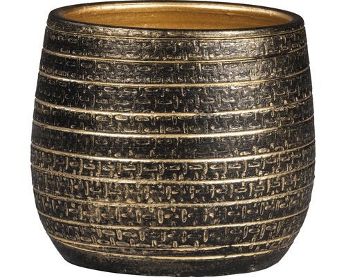 Binnenpot Passion for Pottery Solano Ø 16 cm H 14 cm klei zwart/goud